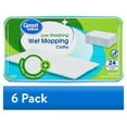 thumbnail image 1 of (6 pack) Great Value Low Streaking Wet Mopping Cloths, 24 Count, 1 of 14