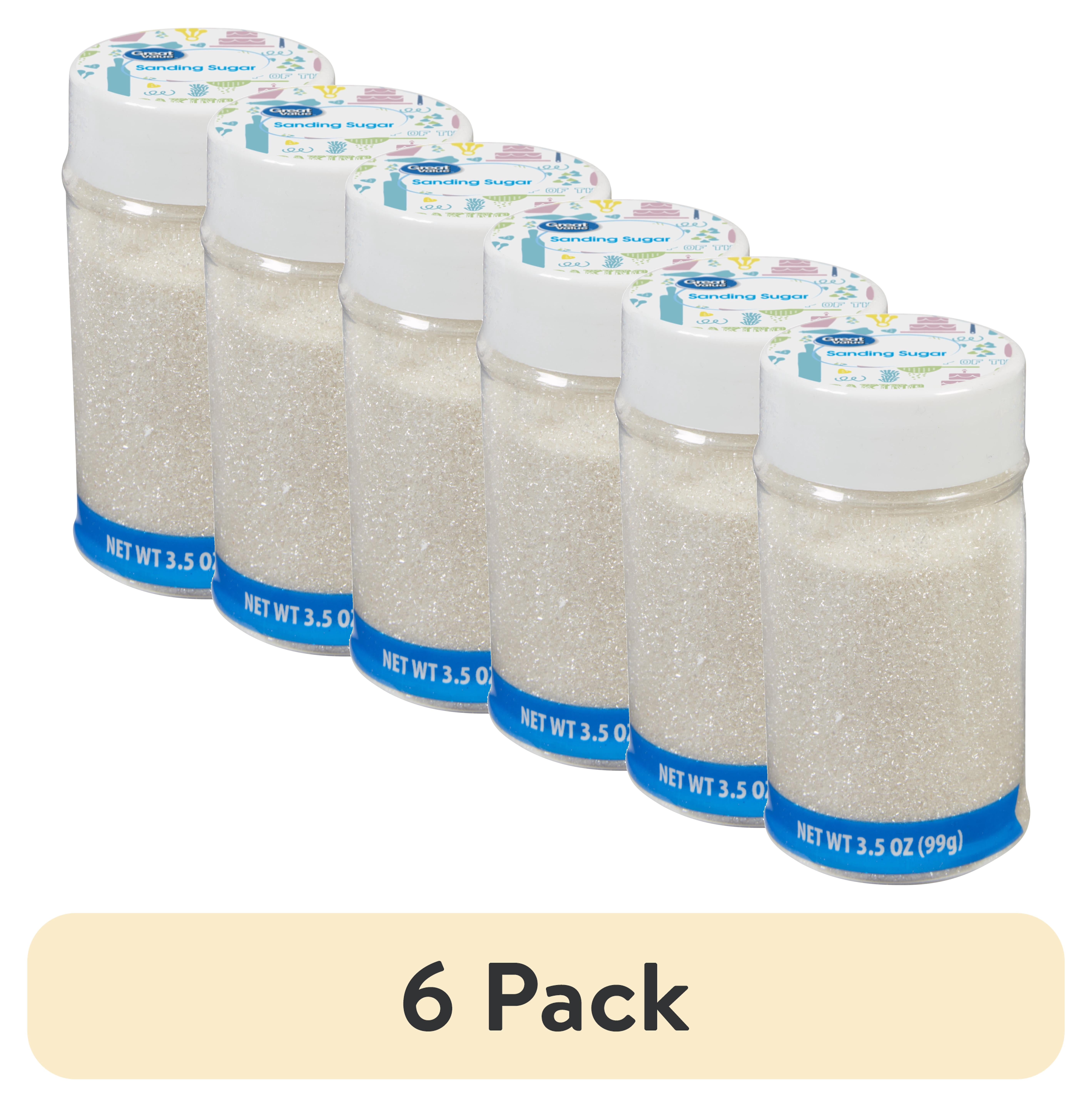 (6 pack) Great Value White Sanding Sugar for Dessert Decorations, 3.5 oz