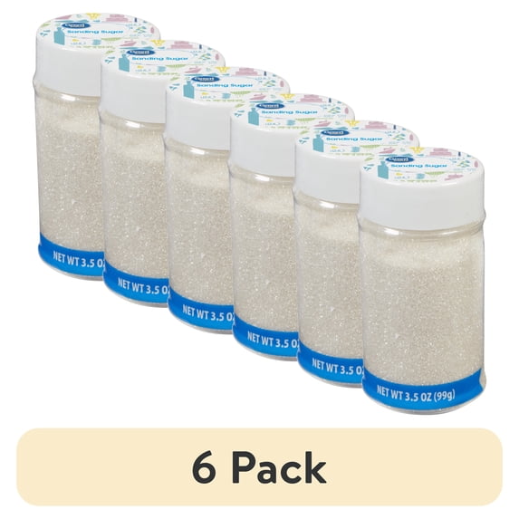 (6 pack) Great Value White Sanding Sugar for Dessert Decorations, 3.5 oz