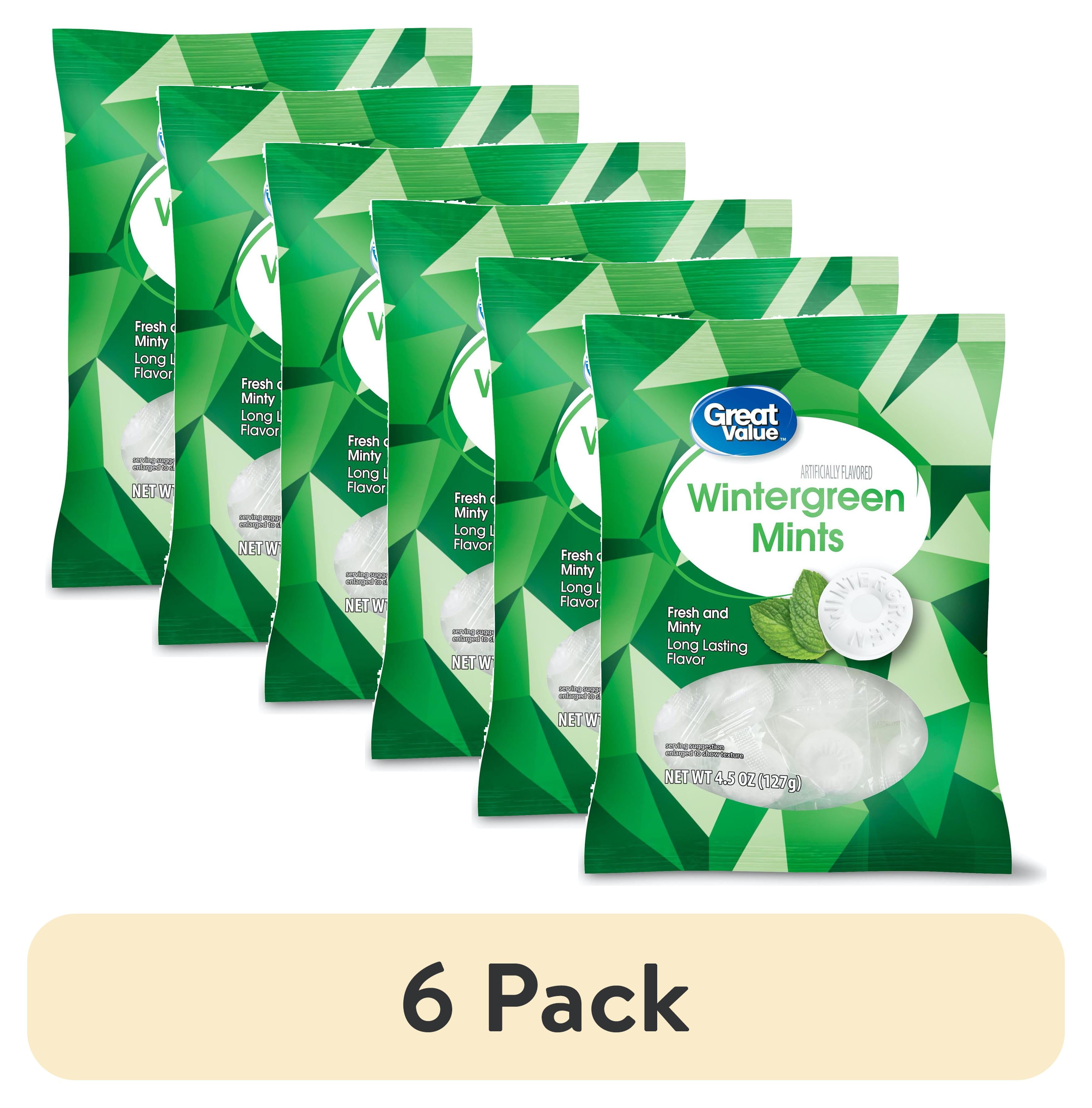 6 pack) Great Value Wintergreen Mints, 4.5 oz., Individually