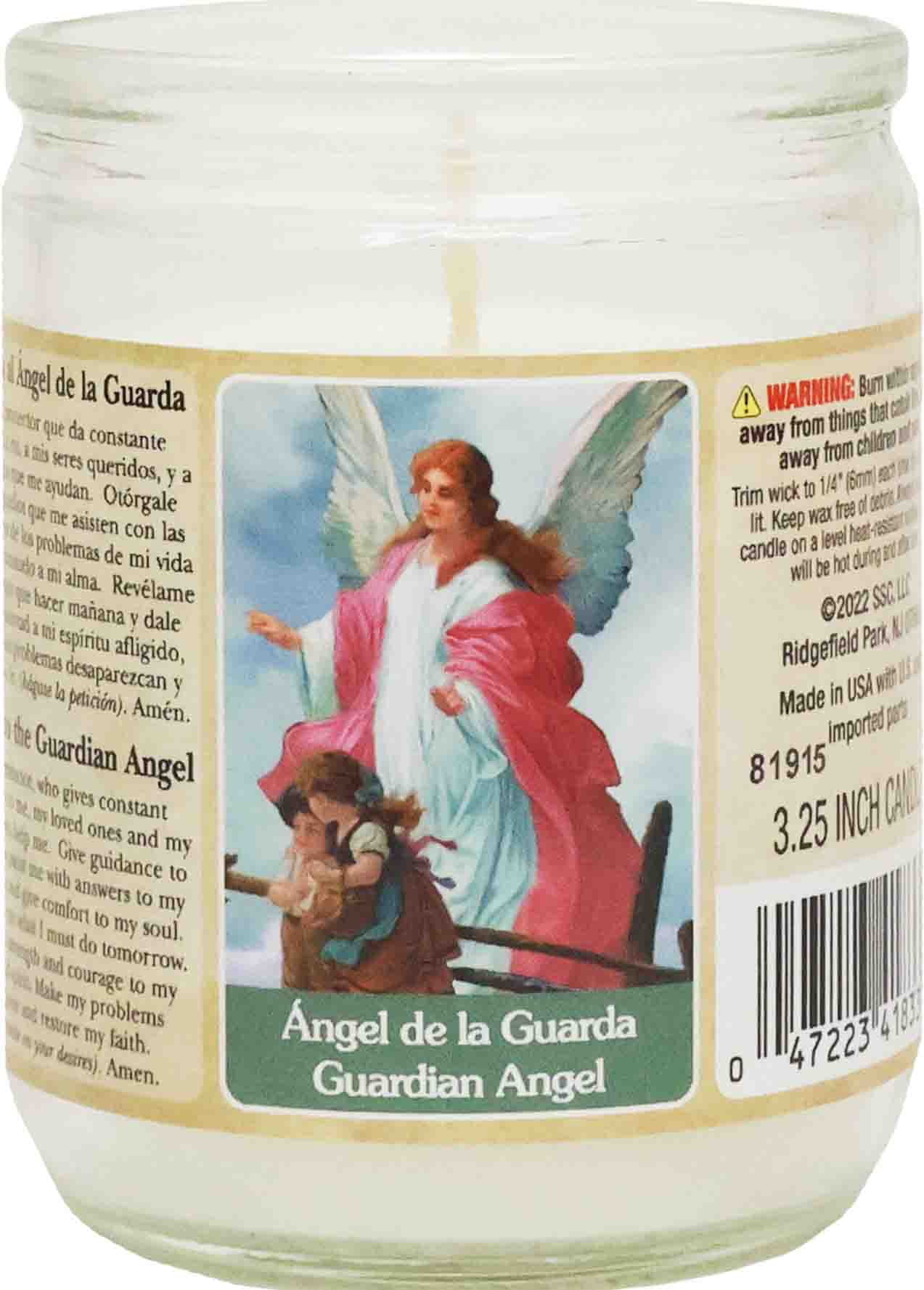 (6 pack) Guardian Angel Religious Candle, 3.25 Inch