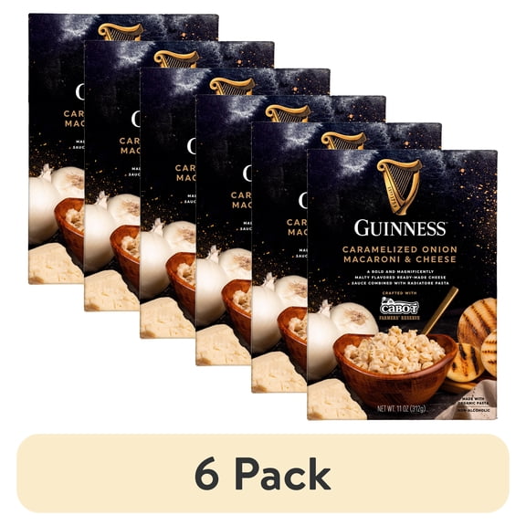 (6 pack) Guinness Caramelized Onion Macaroni & Cheese with Organic Pasta, 11 oz Box, Shelf-Stable