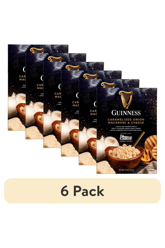 (6 pack) Guinness Caramelized Onion Macaroni & Cheese with Organic Pasta, 11 oz Box, Shelf-Stable
