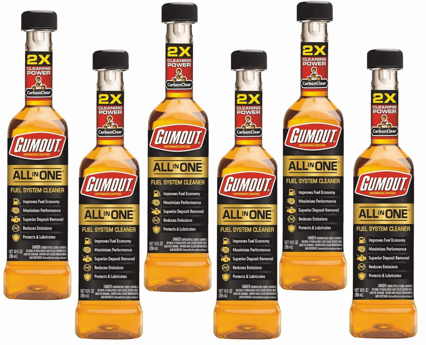 (6 pack) Gumout All-In-One Complete Fuel System Cleaner Additive, 10 oz