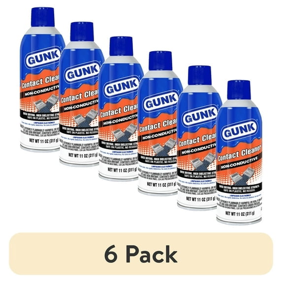 (6 pack) Gunk PD11CC Electronic Cleaner, Penetrant, One Each, 11 oz.