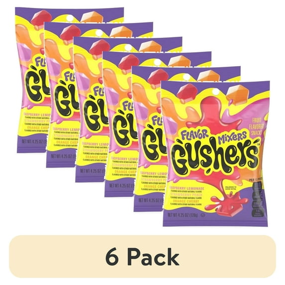 (6 pack) Gushers Fruit Flavored Snacks Flavor Mixers