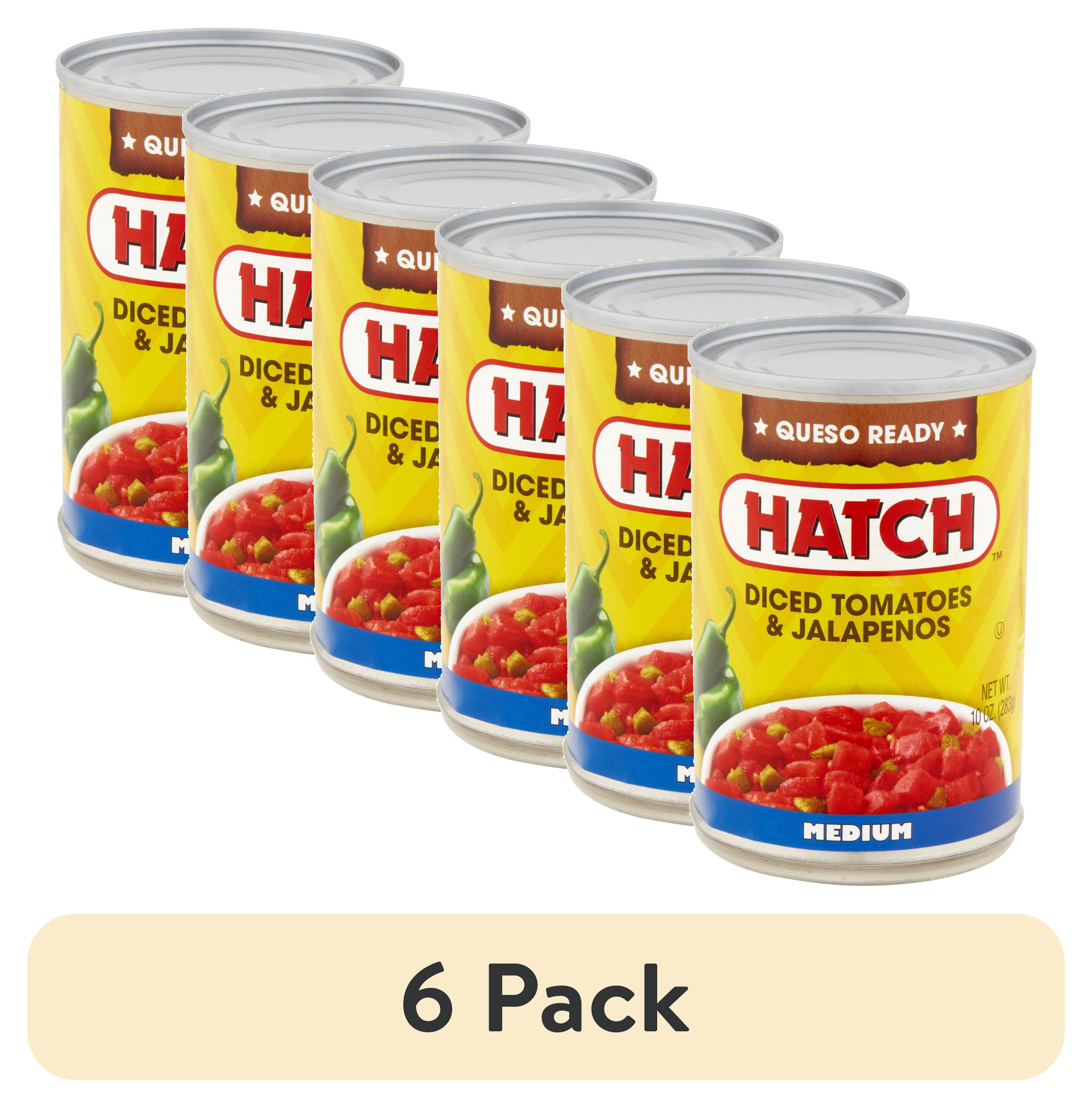 (6 pack) HATCH Medium Diced Tomatoes & Jalapenos, 10oz, Kosher, Gluten Free, Non-GMO Project Verified