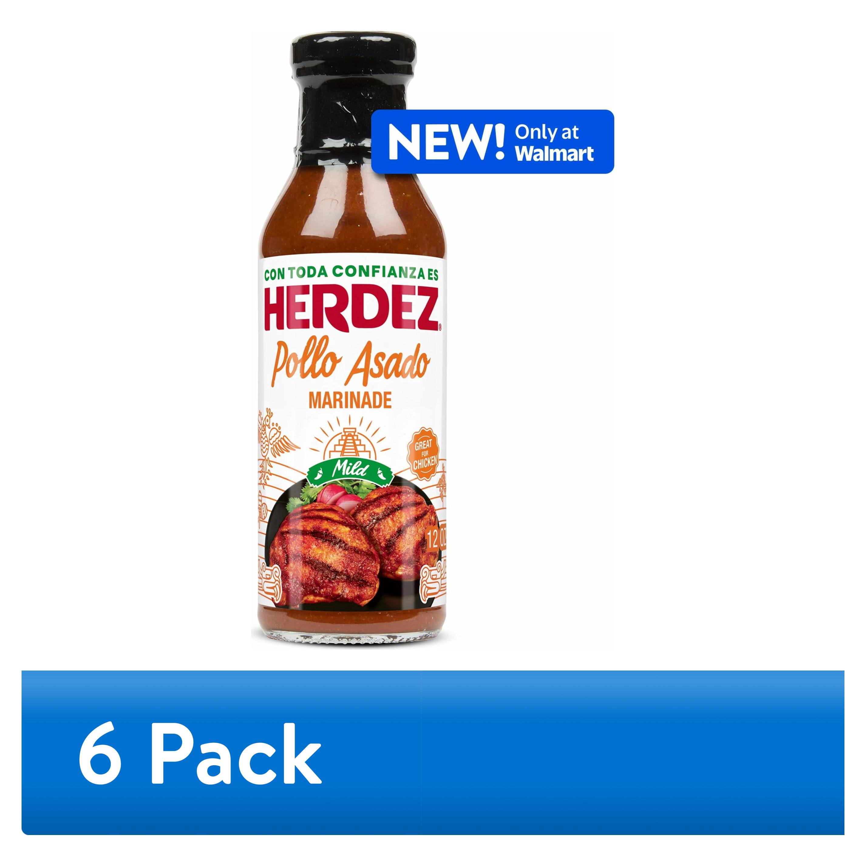 (6 pack) HERDEZ  Pollo Asado Marinade Mild, Marinade, 12oz Glass Bottle