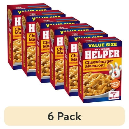 (6 pack) Hamburger Helper Cheeseburger Macaroni, 10.6 oz Value Size Box