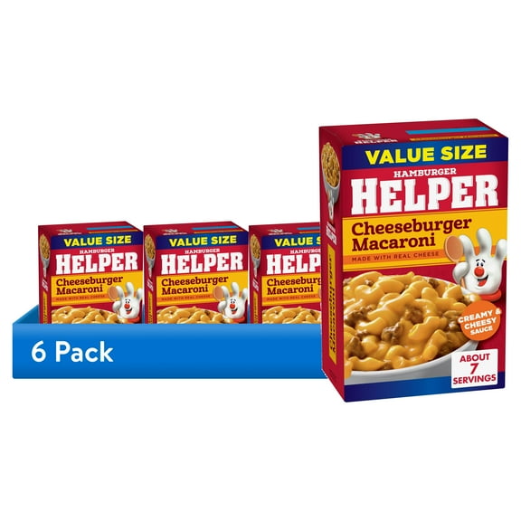 (6 pack) Hamburger Helper Cheeseburger Macaroni, 10.6 oz Value Size Box