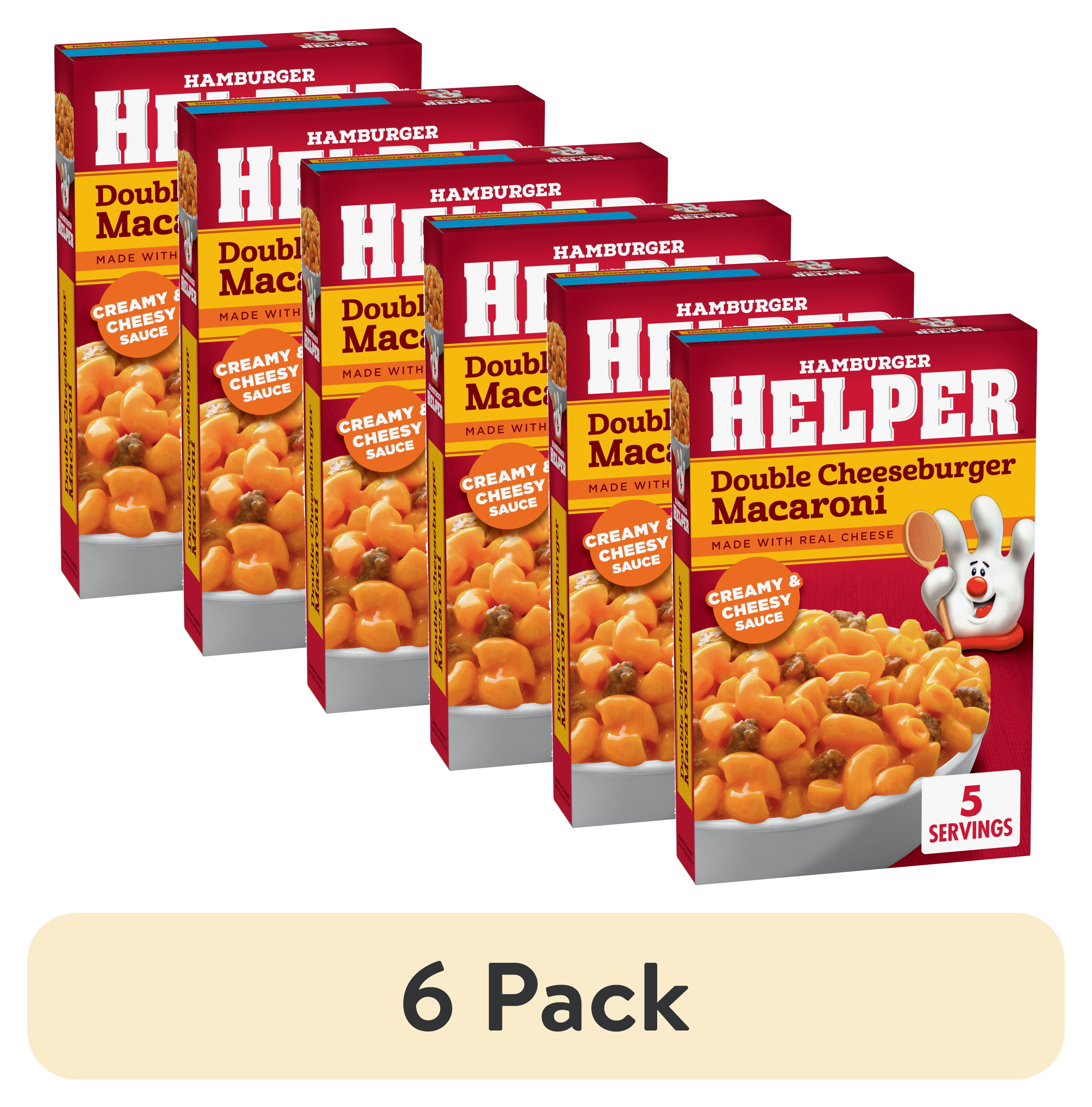 (6 pack) Hamburger Helper Double Cheeseburger Macaroni, 6 oz Box