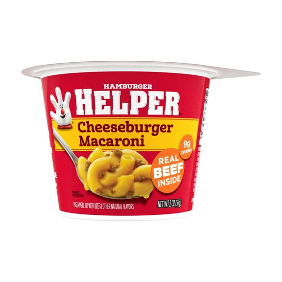 (6 pack) Hamburger Helper Pasta Cheeseburger Macaroni, 2 oz Microwave Cup, Shelf Stable (Dried)