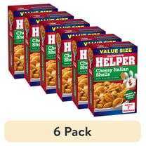(6 pack) Hamburger Helper Pasta Cheesy Italian Shells Value Size, 9.9 Ounces Box.