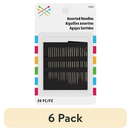 (6 pack) Hand Needles for Quilting, Assorted Sizes, 30-Count