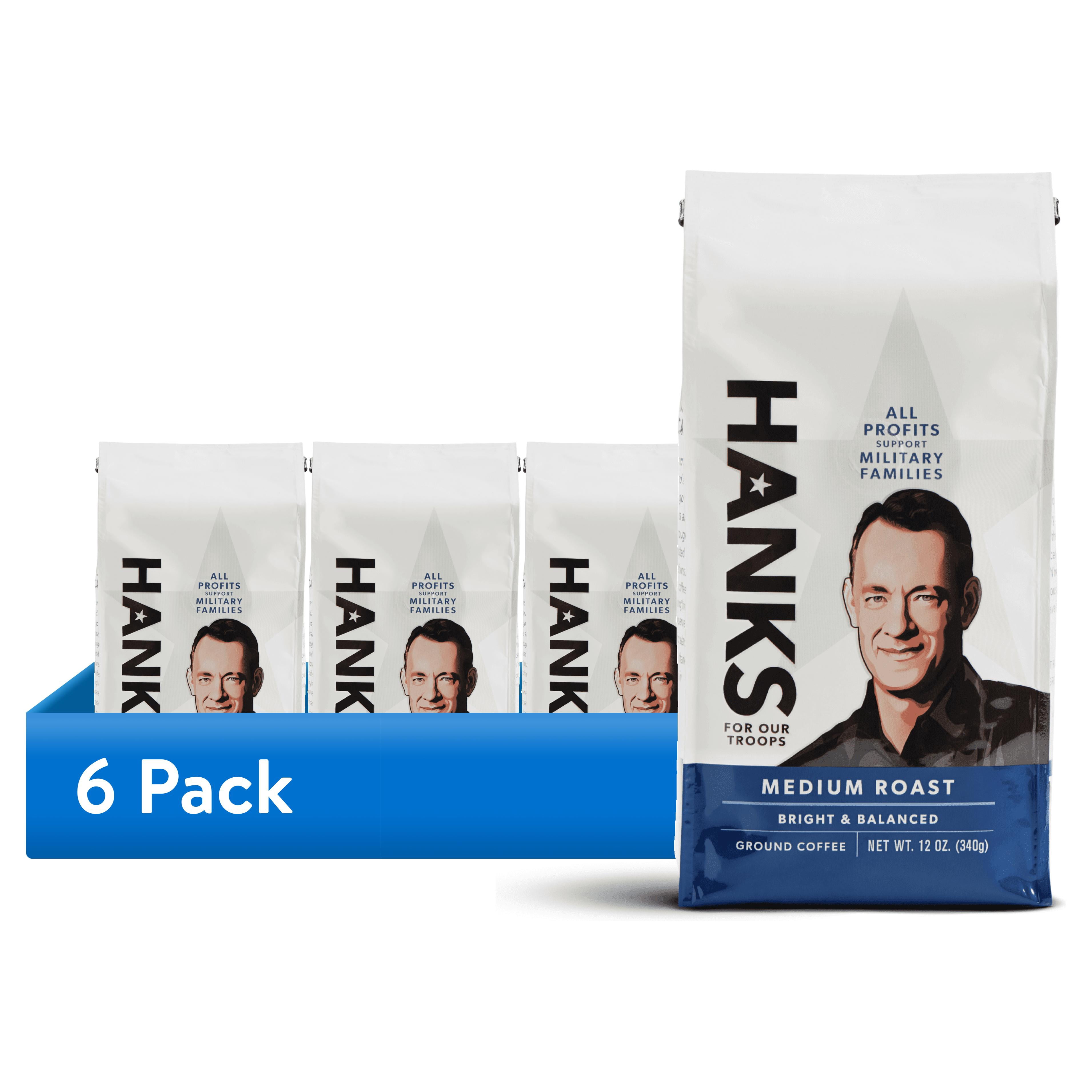 (6 pack) Hanks for Our Troops Ground Coffee Medium Roast, Supports Veterans, 12 oz Bag