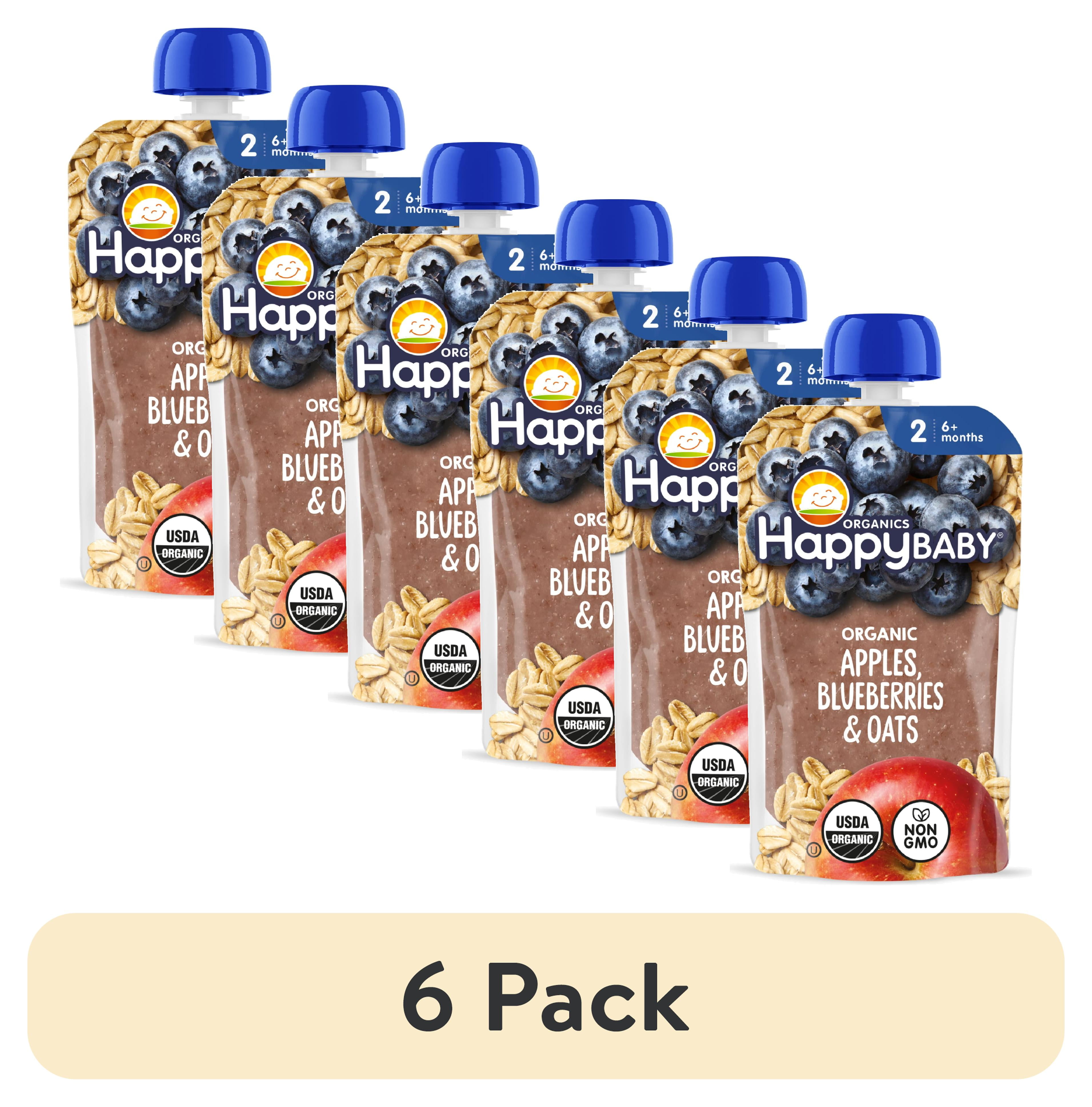 pack) Happy Baby Organics, Stage Organic Baby Food, Apples