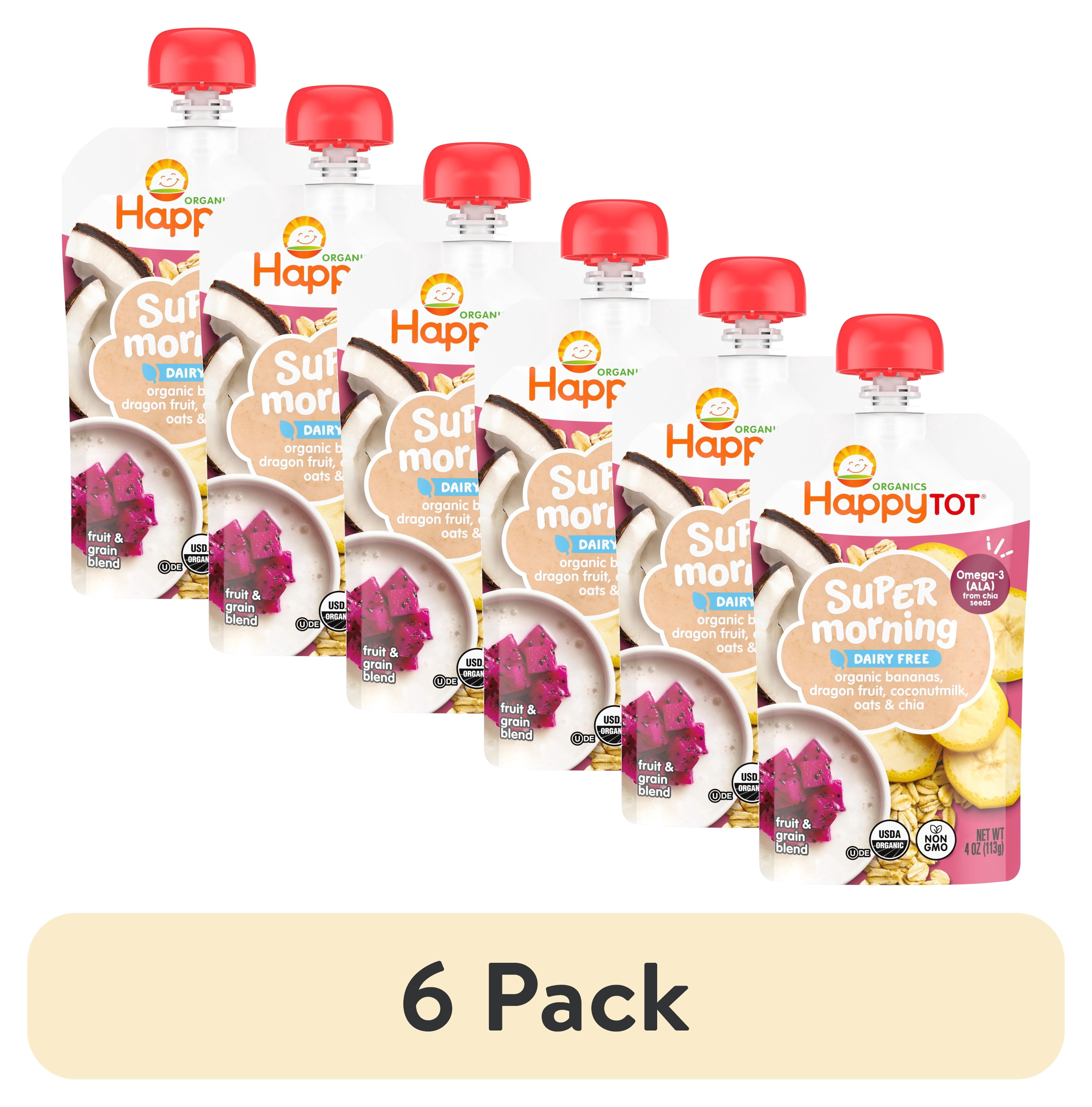(6 pack) Happy Tot, Stage 4 Baby Food, Bananas & Dragonfruit, 4 oz. Pouch