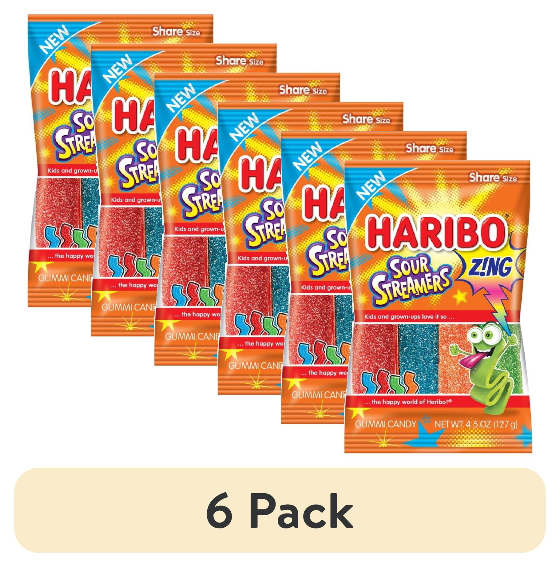 Haribo Zing Sour Streamers Gummi Candy, 4.5-oz Bag, Fruity Flavors