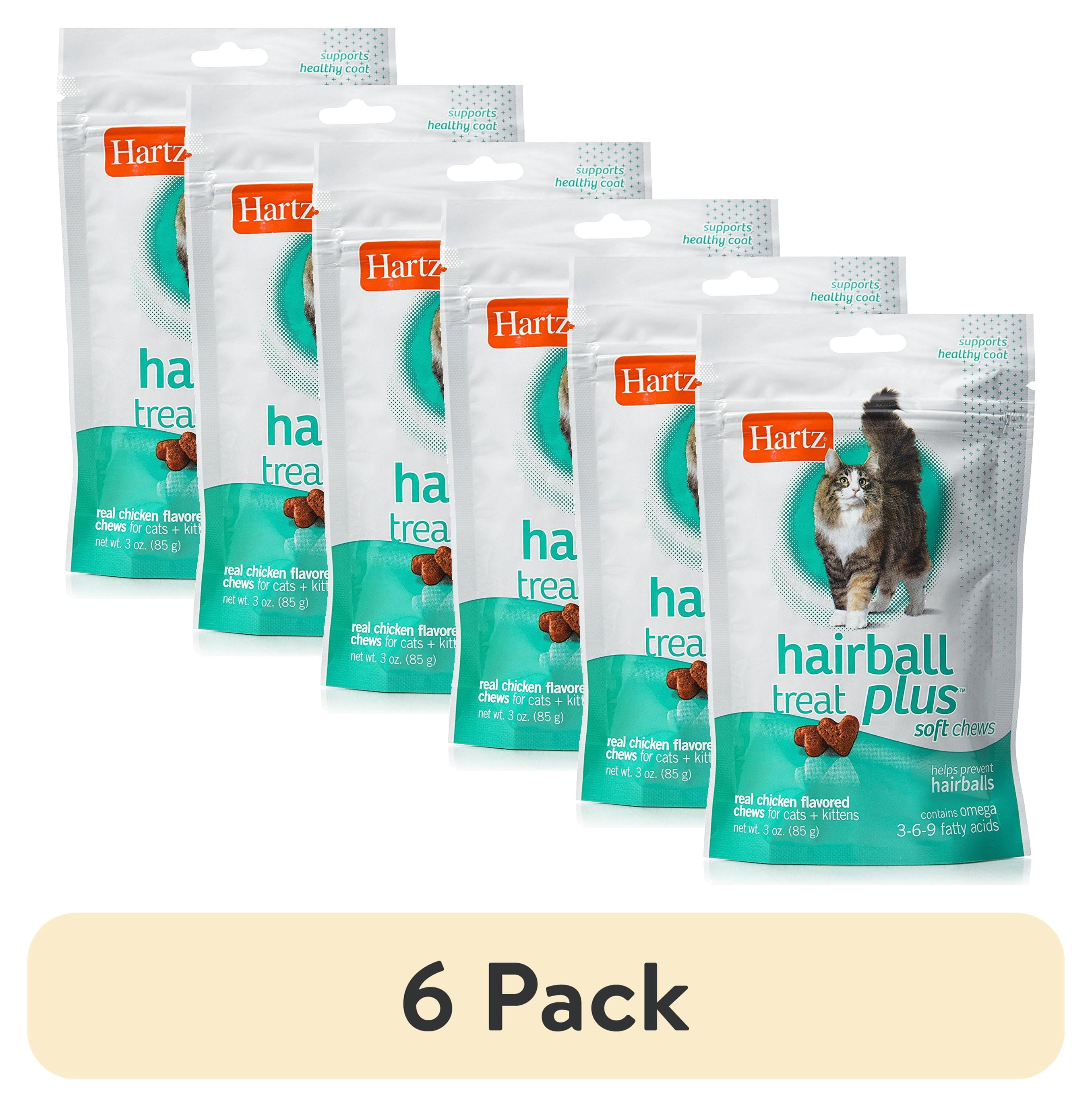 (6 pack) Hartz Hairball Remedy Plus Soft Chews for Cats, 3oz