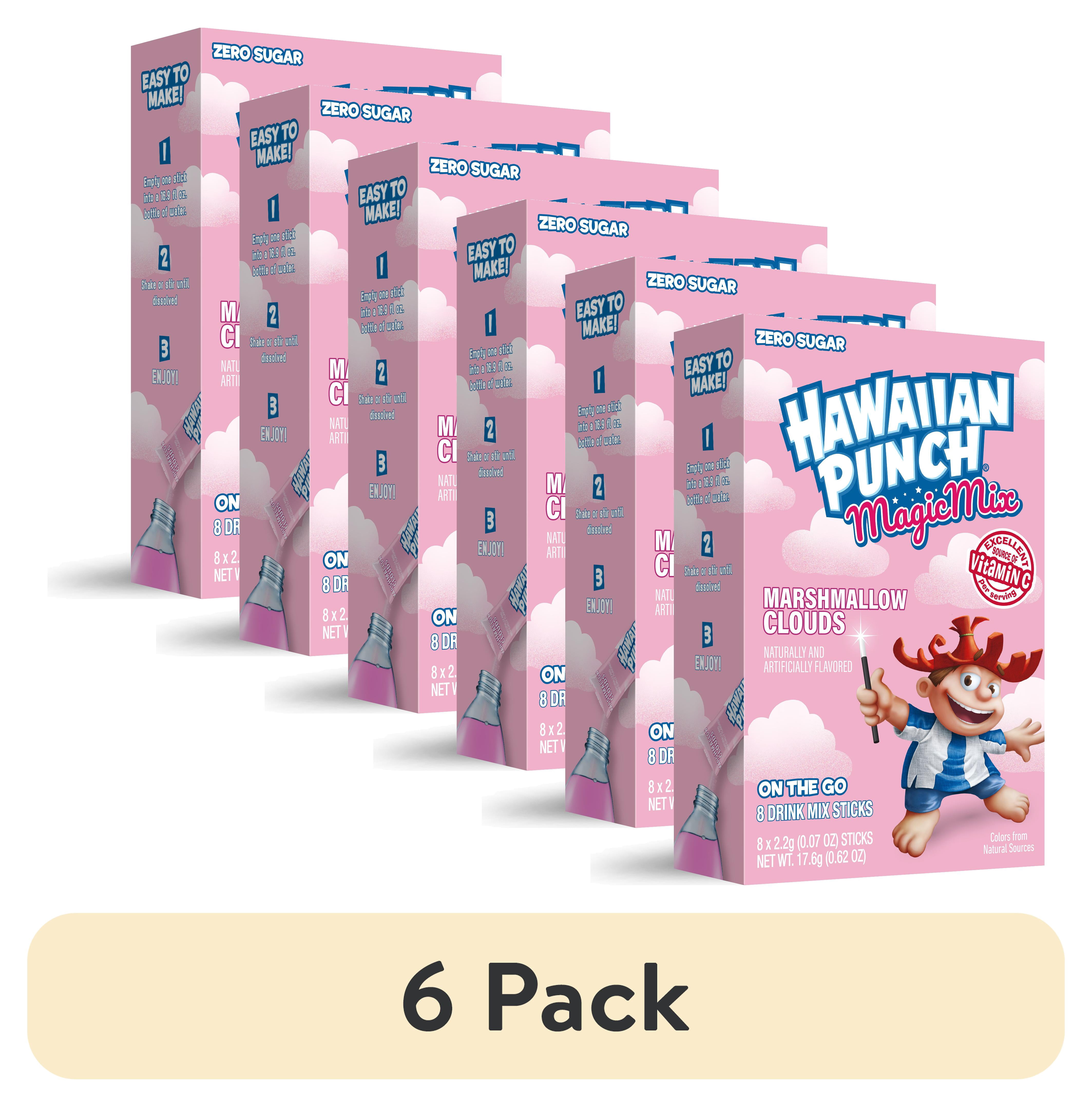 (6 pack) Hawaiian Punch Marshmallow Clouds Powder Drink Mix, Sugar-Free, 8 Sticks