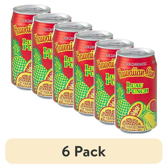 (6 pack) Hawaiian Sun Luau Punch, 11.5 Fl. Oz., 6 Count