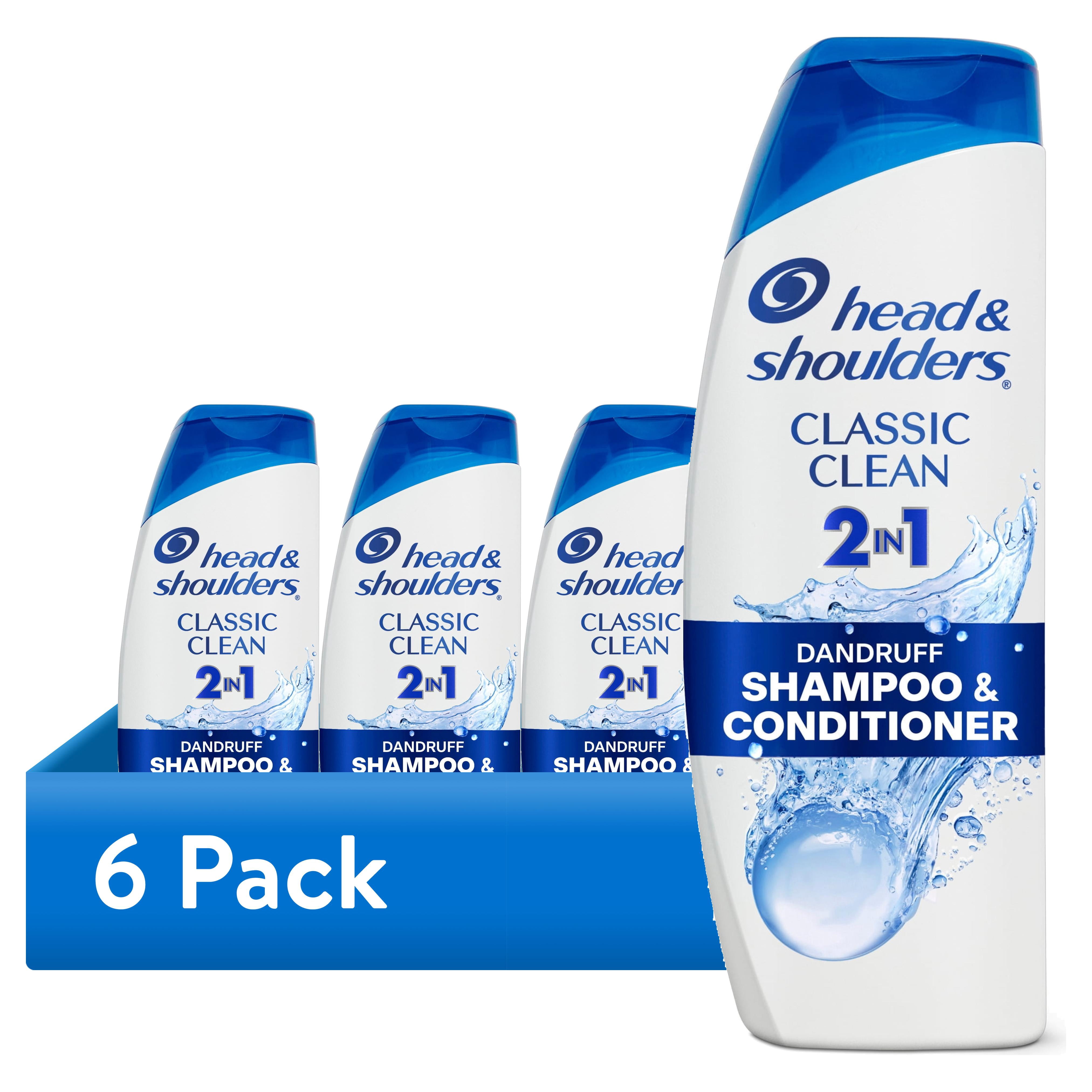 (6 pack) Head and Shoulders 2 in 1 Dandruff Shampoo and Conditioner, Classic Clean, 12.5 fl oz