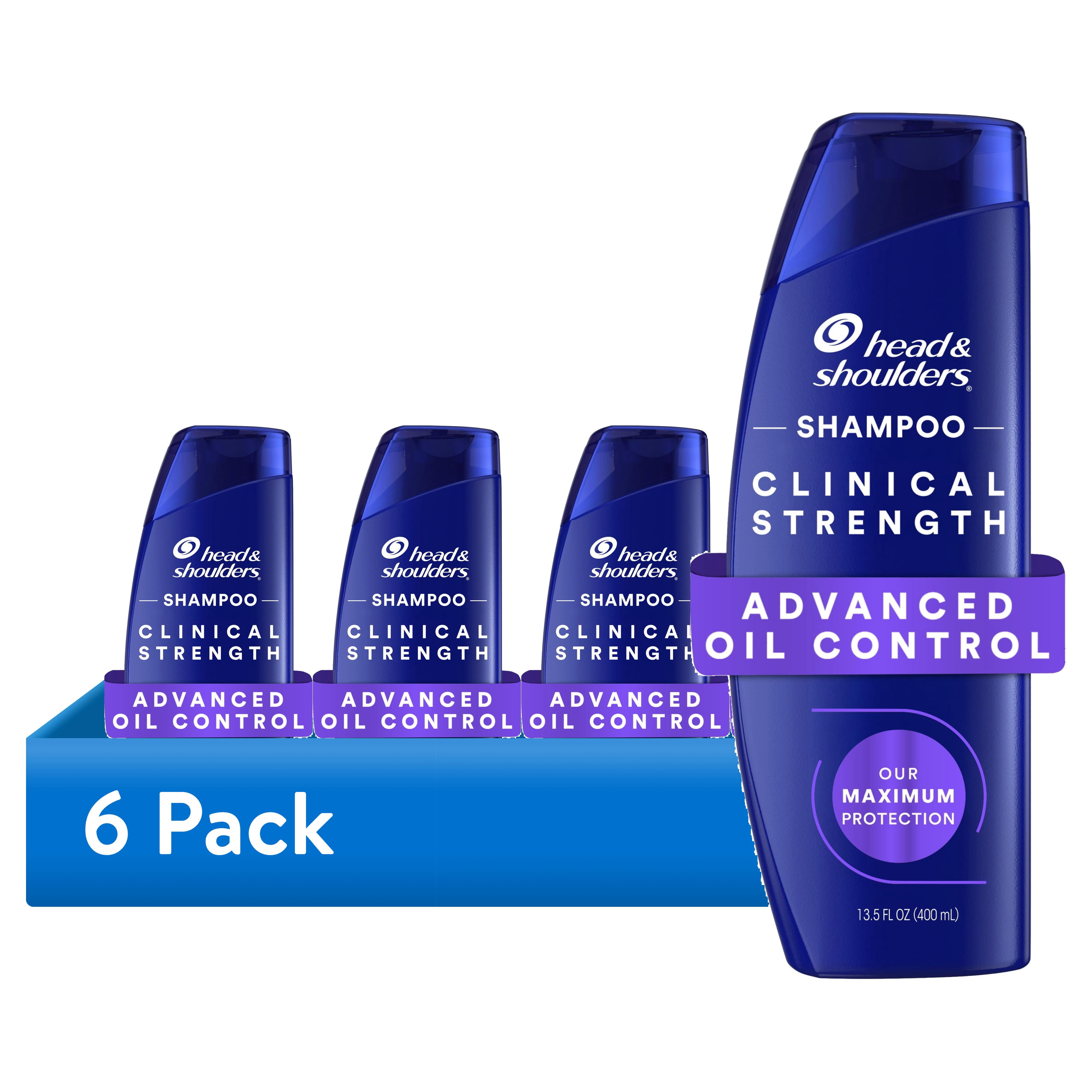 (6 pack) Head and Shoulders Clinical Strength Advanced Oil Control Dandruff Shampoo, 13.5 fl oz