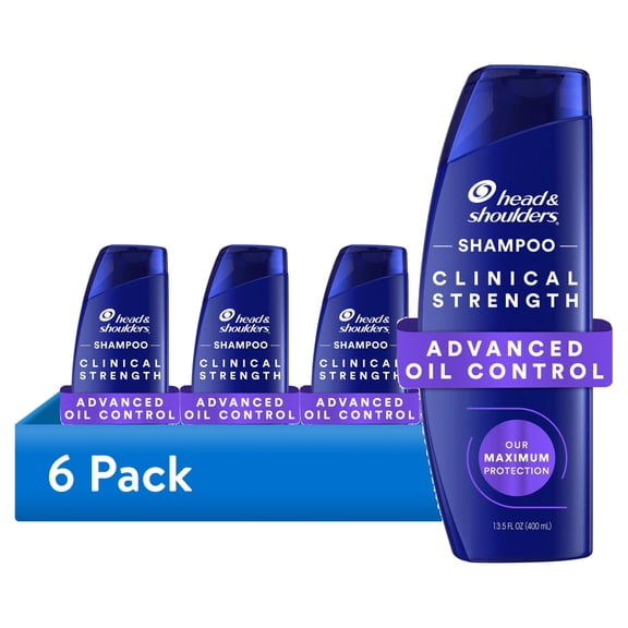 (6 pack) Head and Shoulders Clinical Strength Advanced Oil Control Dandruff Shampoo, 13.5 fl oz