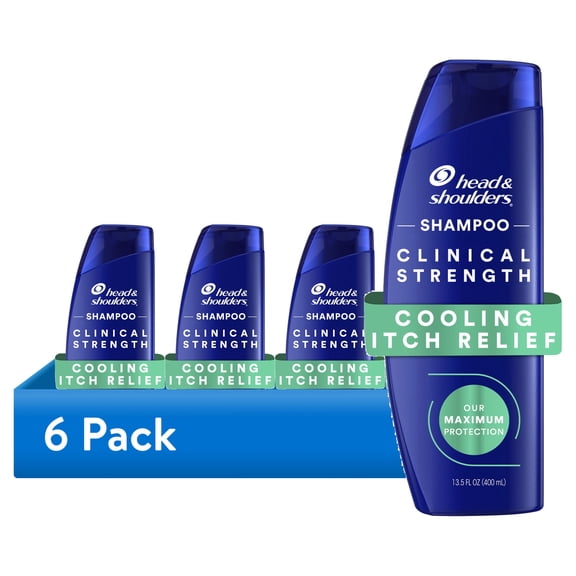 (6 pack) Head and Shoulders Clinical Strength Dandruff Shampoo, Itch Relief, 13.5 fl oz