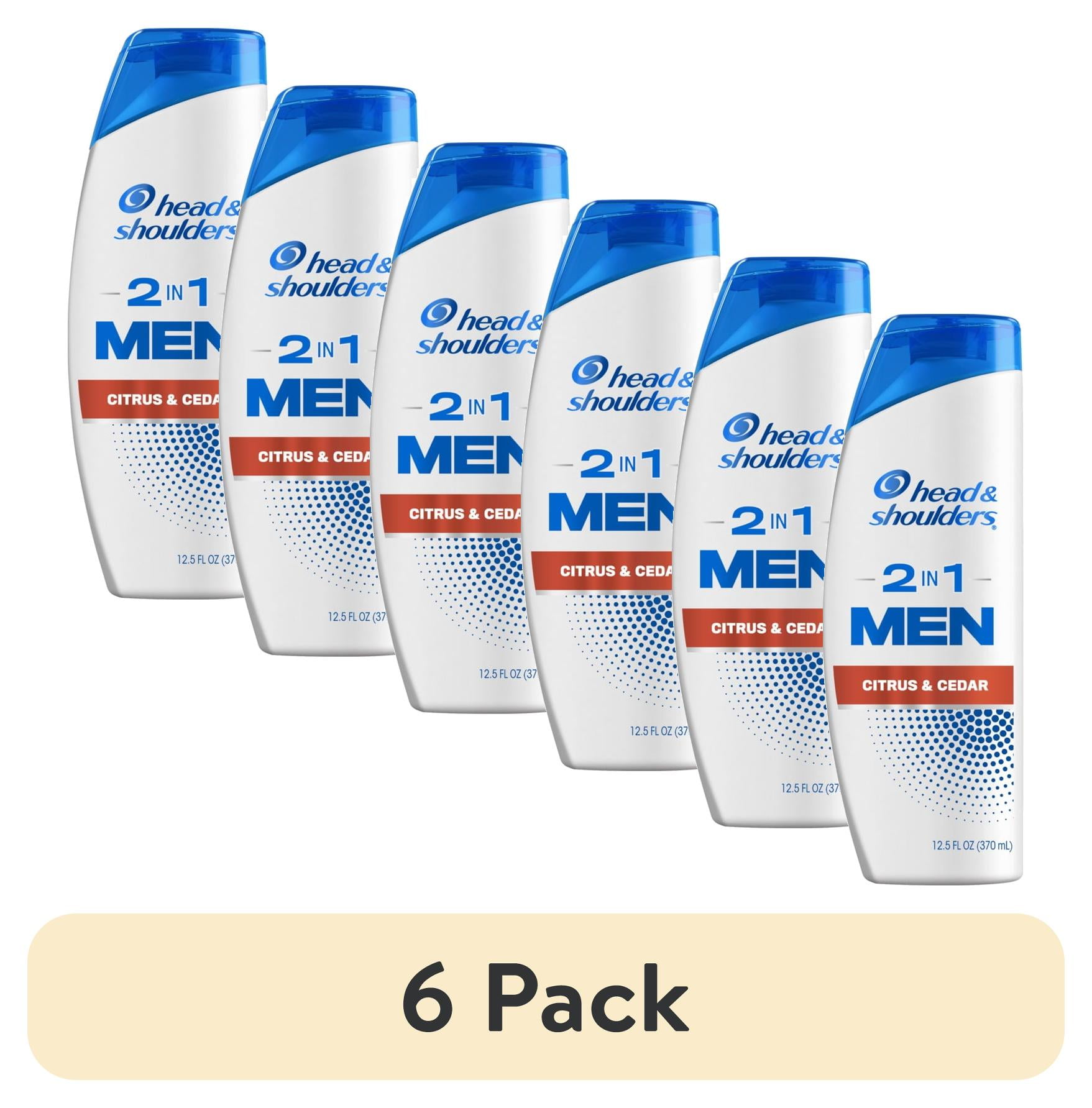 (6 pack) Head and Shoulders Mens 2 in 1 Dandruff Shampoo and Conditioner, Eucalyptus & Neem, 12.5 oz
