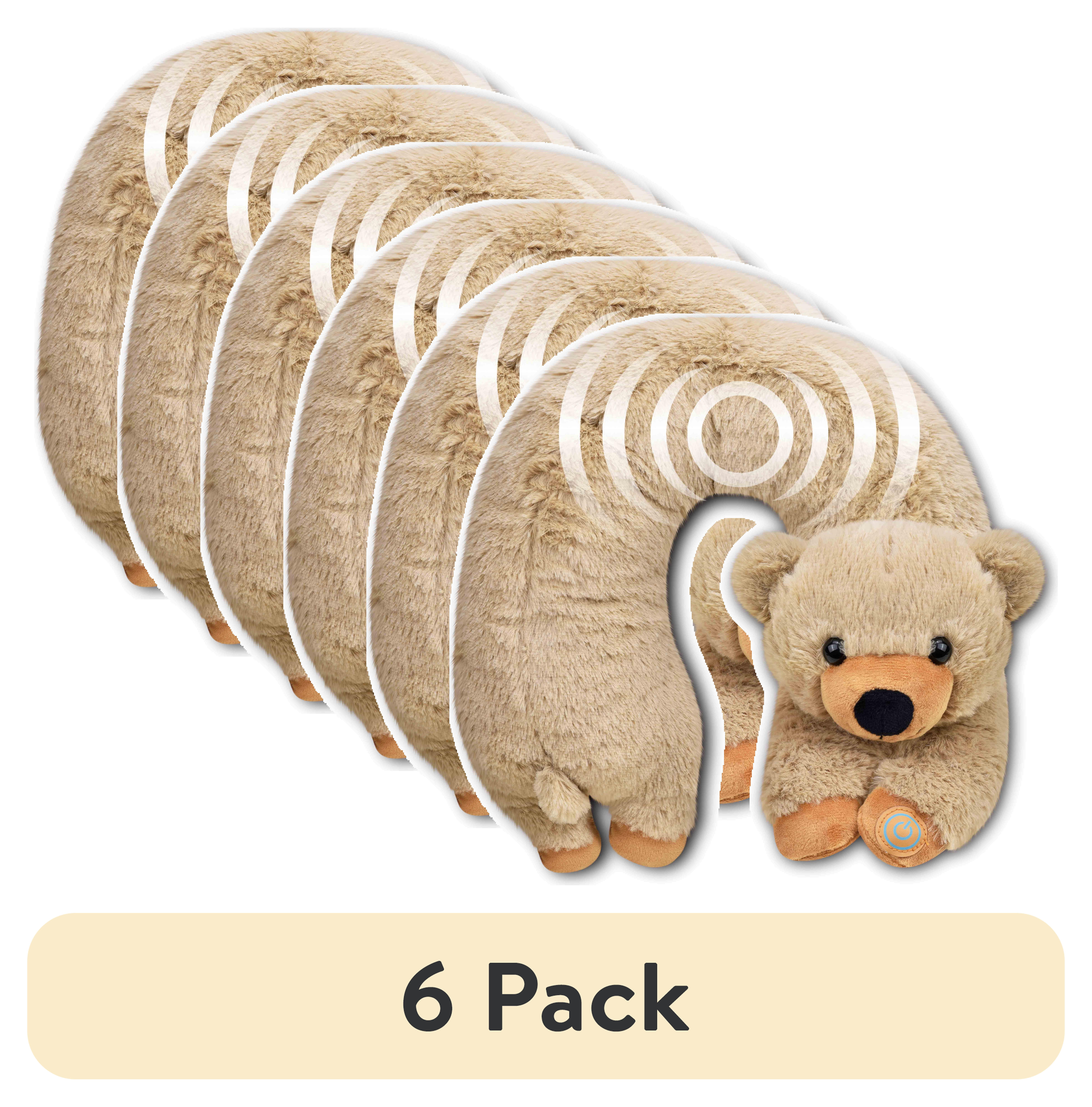 (6 pack) (6 pack) Health Touch Neck Massaging Massager Gift with Relaxing Vibration- Bear