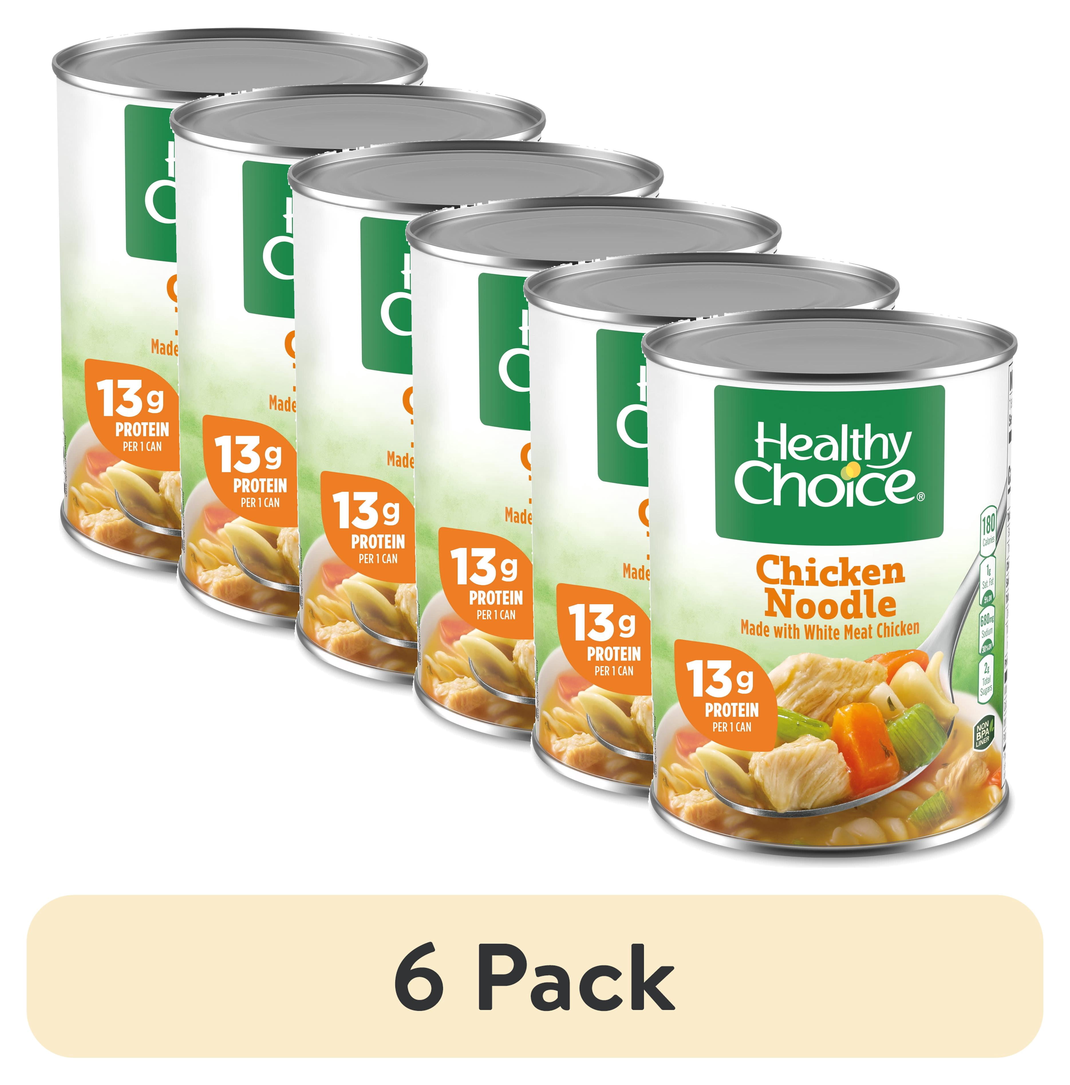 (6 pack) Healthy Choice Chicken Noodle Canned Soup, High Protein, 15 oz.