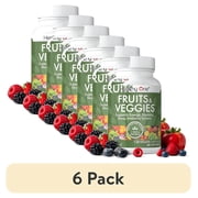 6 pack Healthy One Fruits and Veggies Supplement, 27 Superfood Vitamins, 120 Capsules, 60 Serving