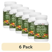 6 pack Healthy One Fruits and Veggies Supplement Capsules, 27 Superfood Vitamins, Gluten Free, Dairy-Free, 60 Capsules