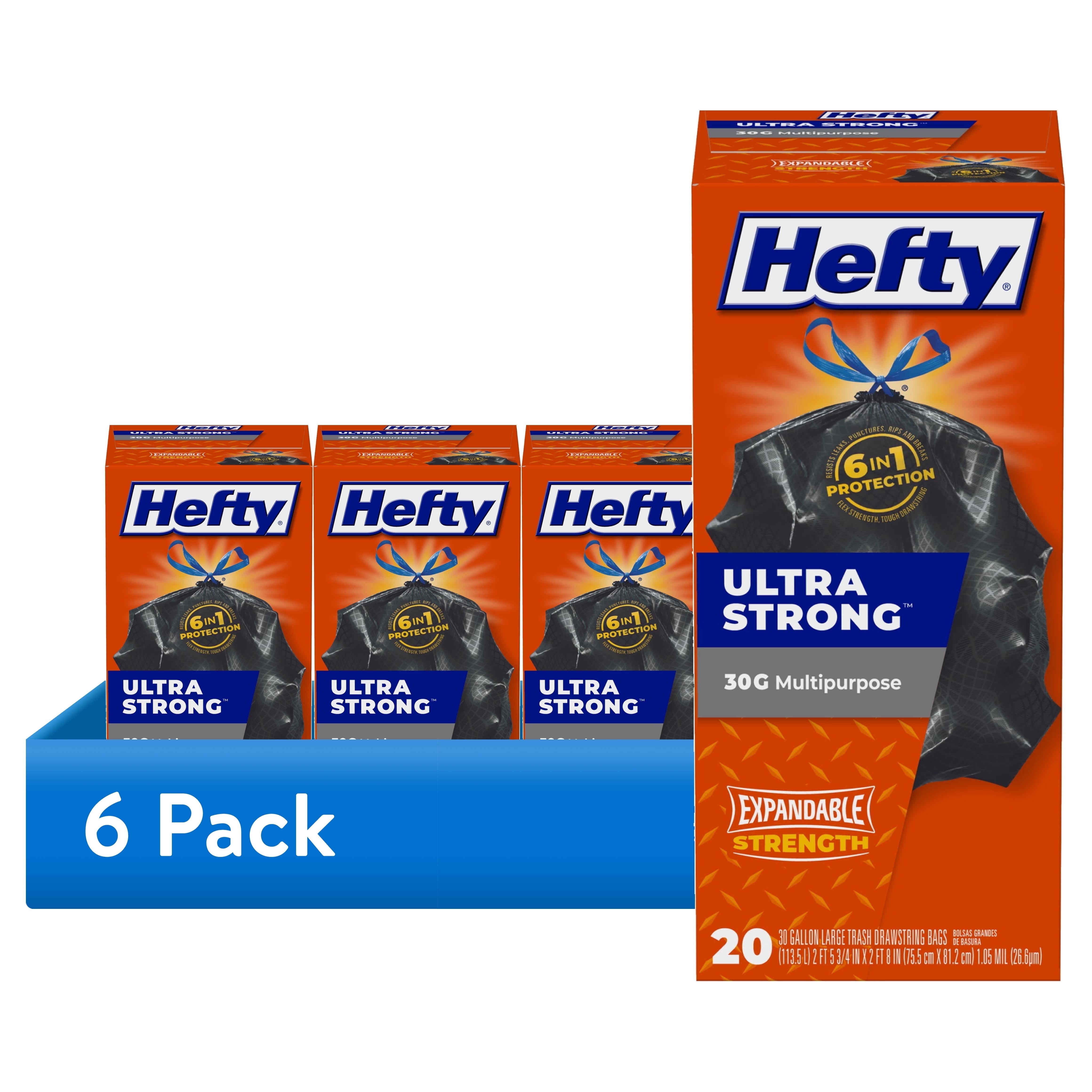 Hefty Ultra Strong 30-Gallon Trash Bags – 20 Count Unscented