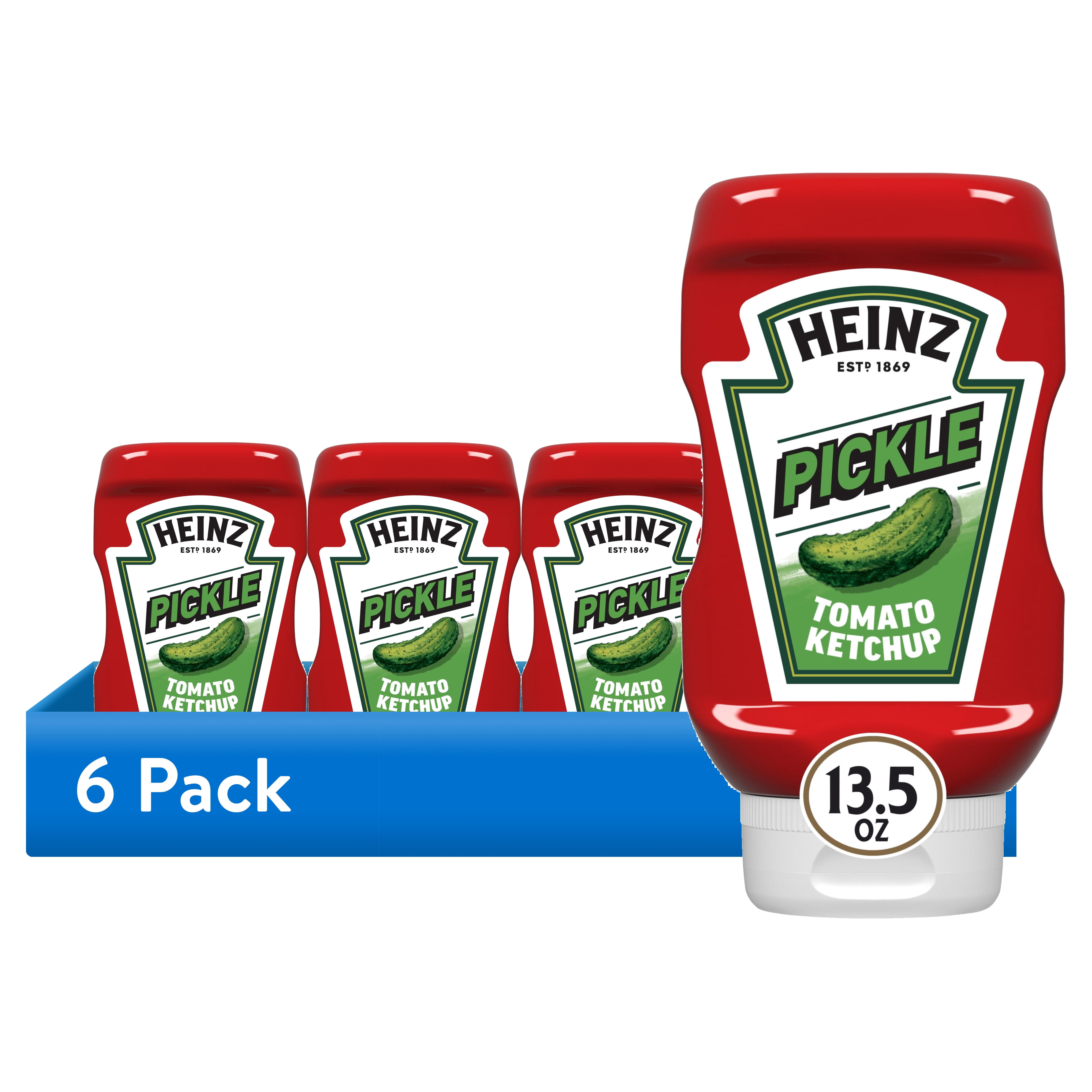 (6 pack) Heinz Tomato Ketchup with Pickle Seasoning, 13.5 oz Bottle