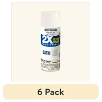 (6 pack) Heirloom White, Rust-Oleum American Accents 2X Ultra Cover Satin Spray Paint-327920, 12 oz