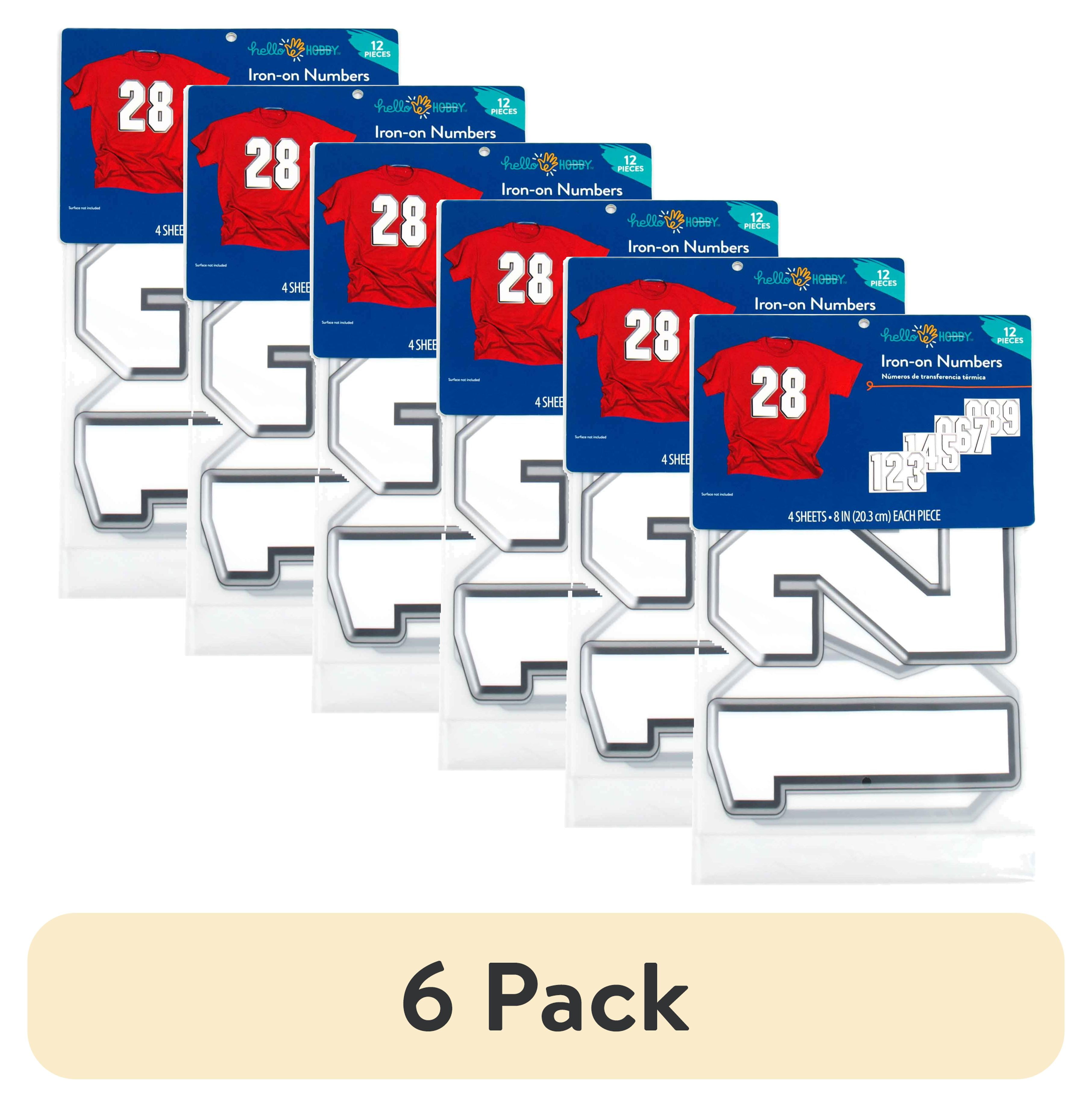 (6 pack) Hello Hobby 8" White Iron-on Solid Numbers, 4 Sheets, 12 Pieces