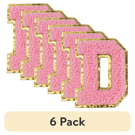 (6 pack) Hello Hobby Chenille D Pink Patch