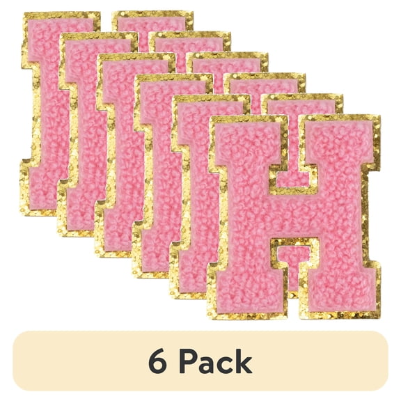 (6 pack) Hello Hobby Chenille H Pink Patch