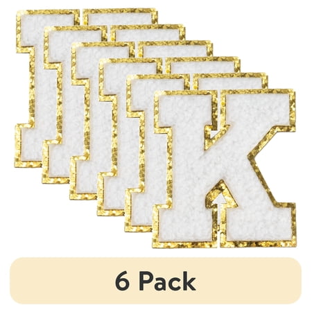 (6 pack) Hello Hobby Chenille K White Patch
