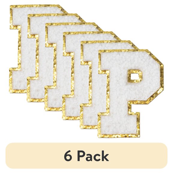 (6 pack) Hello Hobby Chenille P White Patch