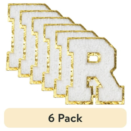 (6 pack) Hello Hobby Chenille R White Patch
