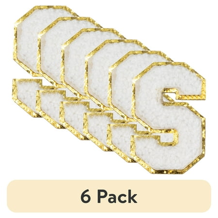 (6 pack) Hello Hobby Chenille S White Patch