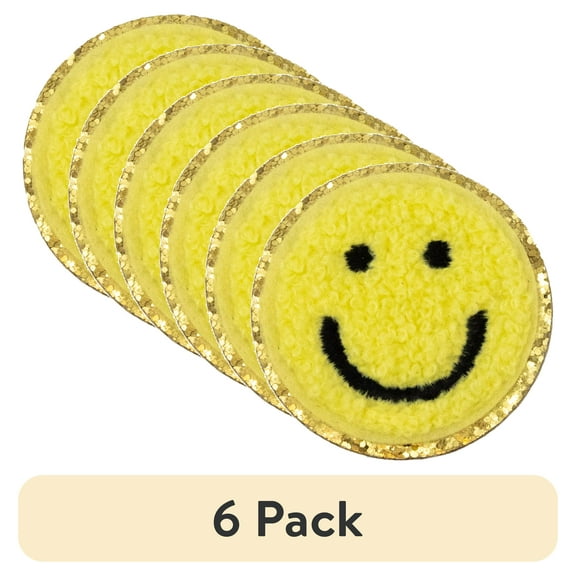 (6 pack) Hello Hobby Chenille Smiley Patch