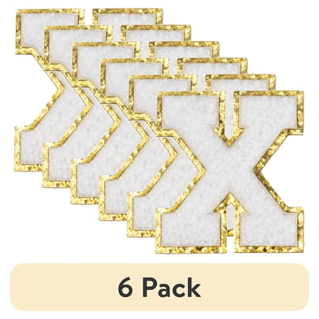 (6 pack) Hello Hobby Chenille X White Patch