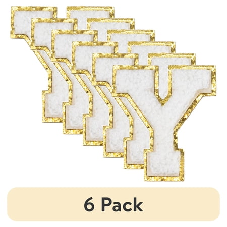 (6 pack) Hello Hobby Chenille Y White Patch