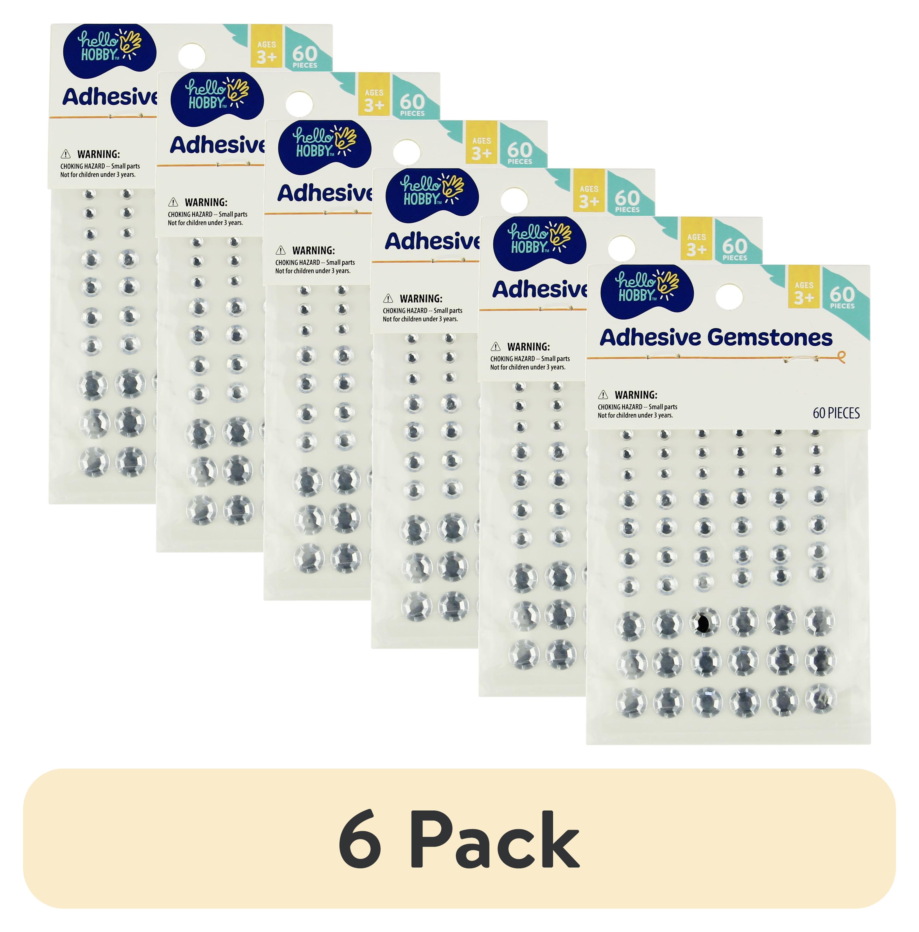 Transparent Stone Sticker (6 pack) Hello Hobby Clear Round Adhesive Gemstones Stickers, 60 Piece ...