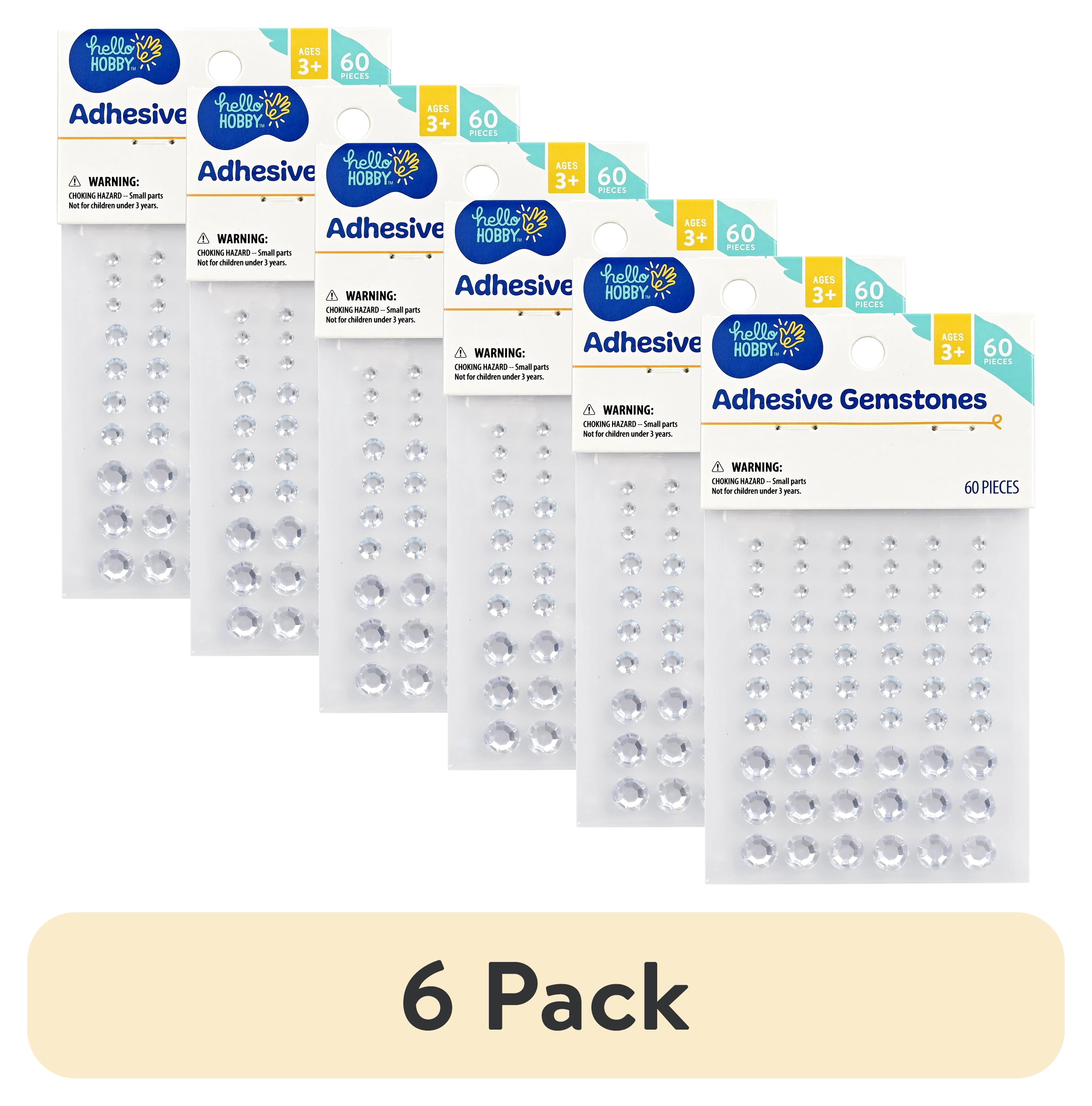 (6 pack) Hello Hobby Clear Round Adhesive Gemstones Stickers, 60 Piece Scrapbooking Embellishments