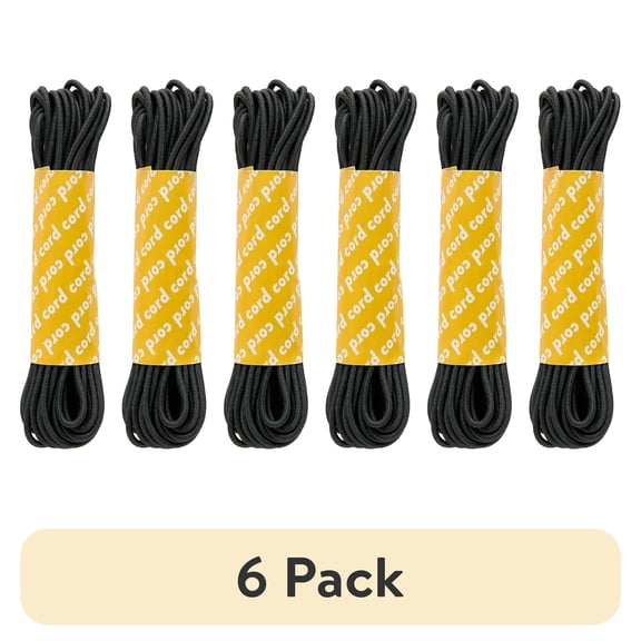 (6 pack) Hello Hobby Versatile Black Elastic Cord for Sewing and Crafts